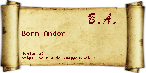 Born Andor névjegykártya