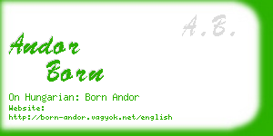 andor born business card